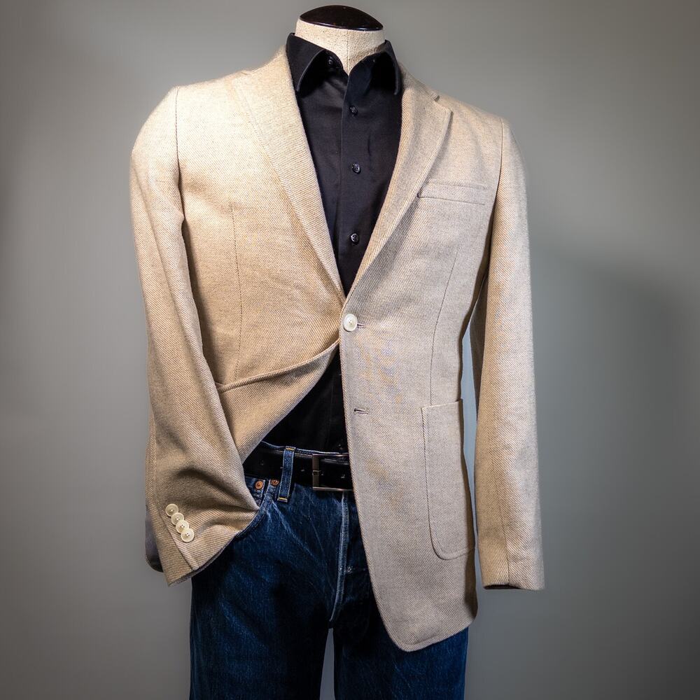 Vince Camuto Sport Coat Mens 38R Slim-Fit Twill Tan $295 retail Blazer